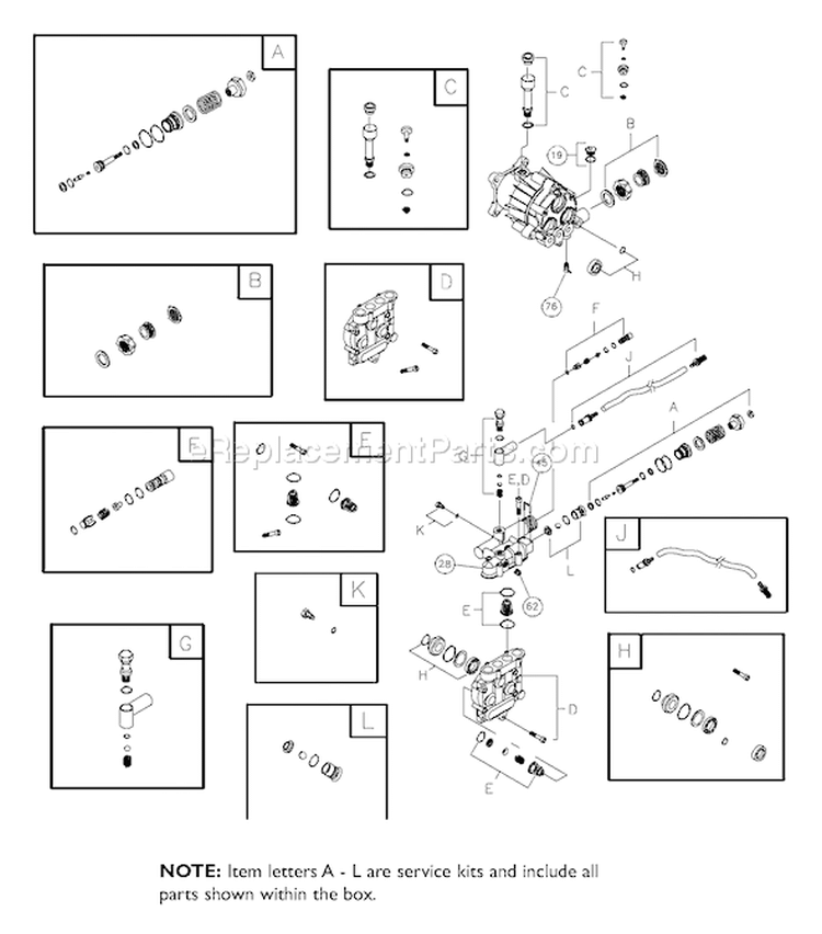 Page B Diagram and Parts List for 1450-3  Briggs and Stratton Pressure Washer